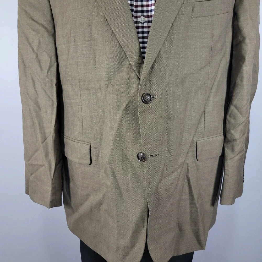 Stafford‎ Men's Sport Coat Blazer Two Button Brown Wool Size 48R